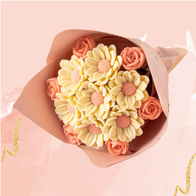 Шоколадный букет «Хризантемы и розы»